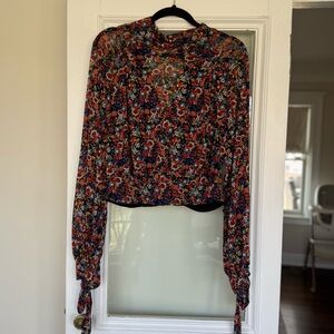 Free People Ditsy Floral Long-Sleeve Blouse
